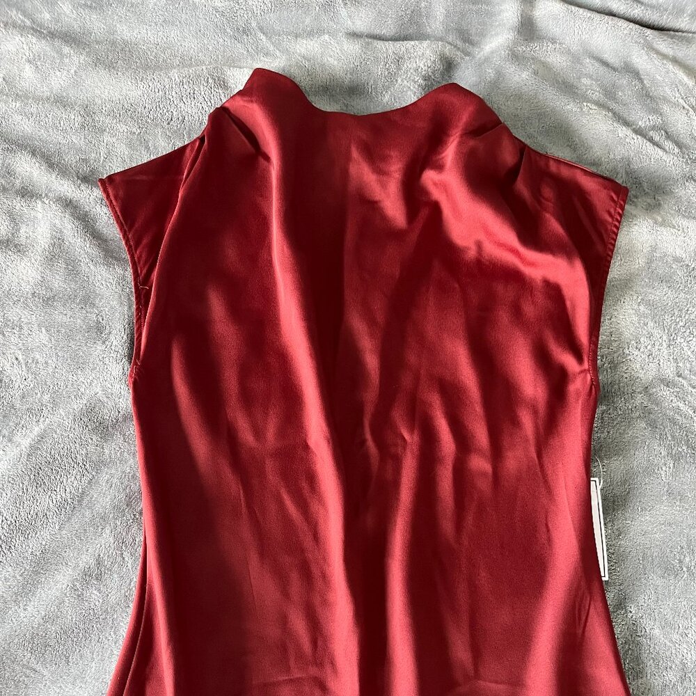 Rust Premier Amour Sleeveless Midi Sheath Dress